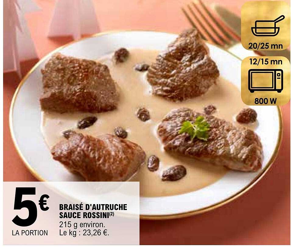 braisé d'autruche sauce rossini