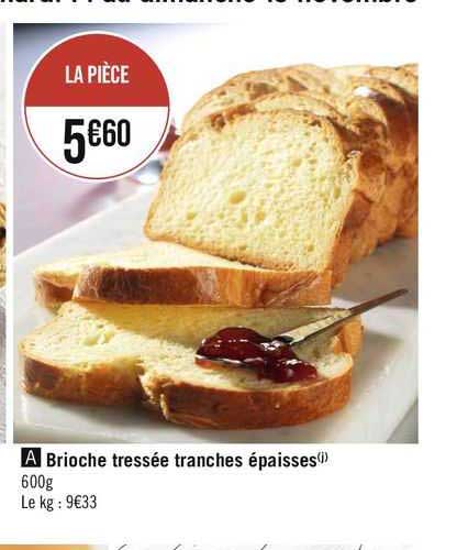 brioche tressée tranches épaisses