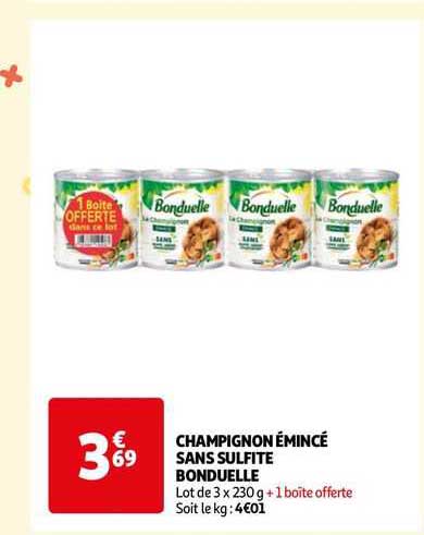 champignon émincé sans sulfite bonduelle