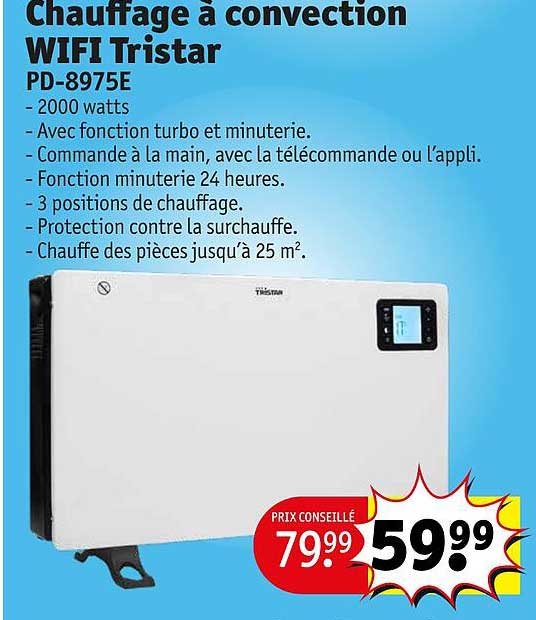 chauffage à convection wifi tristar