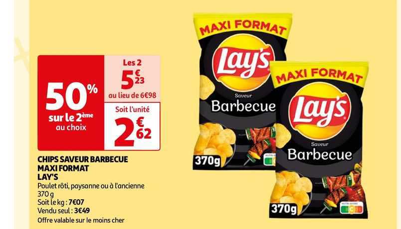 chips saveur barbecue maxi format lay's