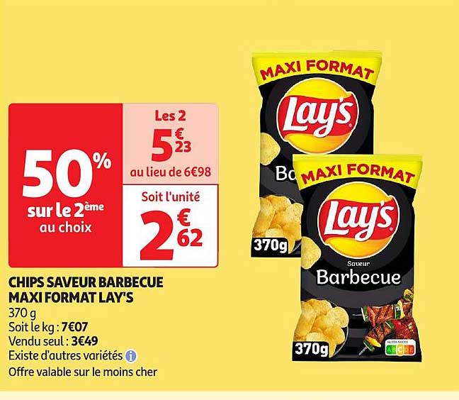chips saveur barbecue maxi format lay's