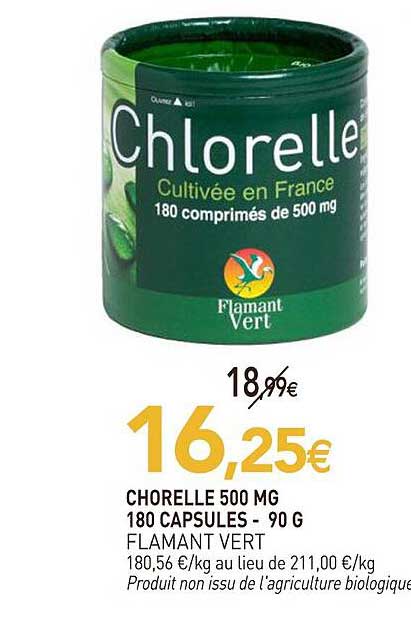 chorelle 500 mg 180 capsules - 90 g flamant vert