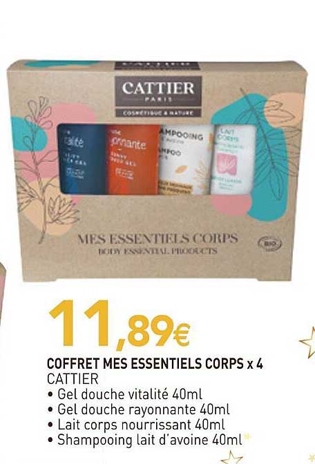coffret mes essentiels corps cattier - x4