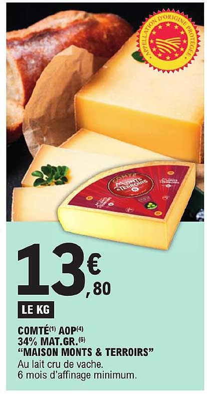 comté aop 34% mat.gr. "maison monts & terroirs"
