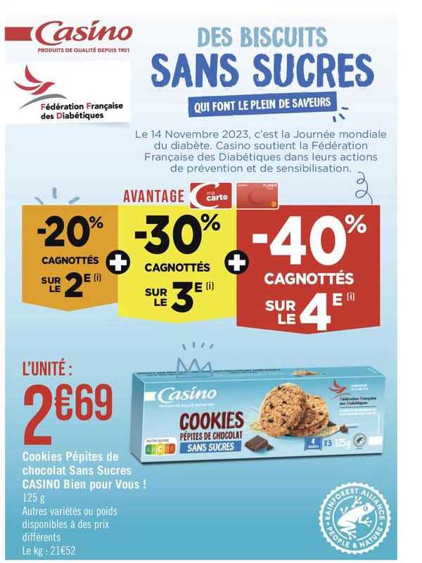 cookies pépites de chocolat sans sucres casino bien pour vous !