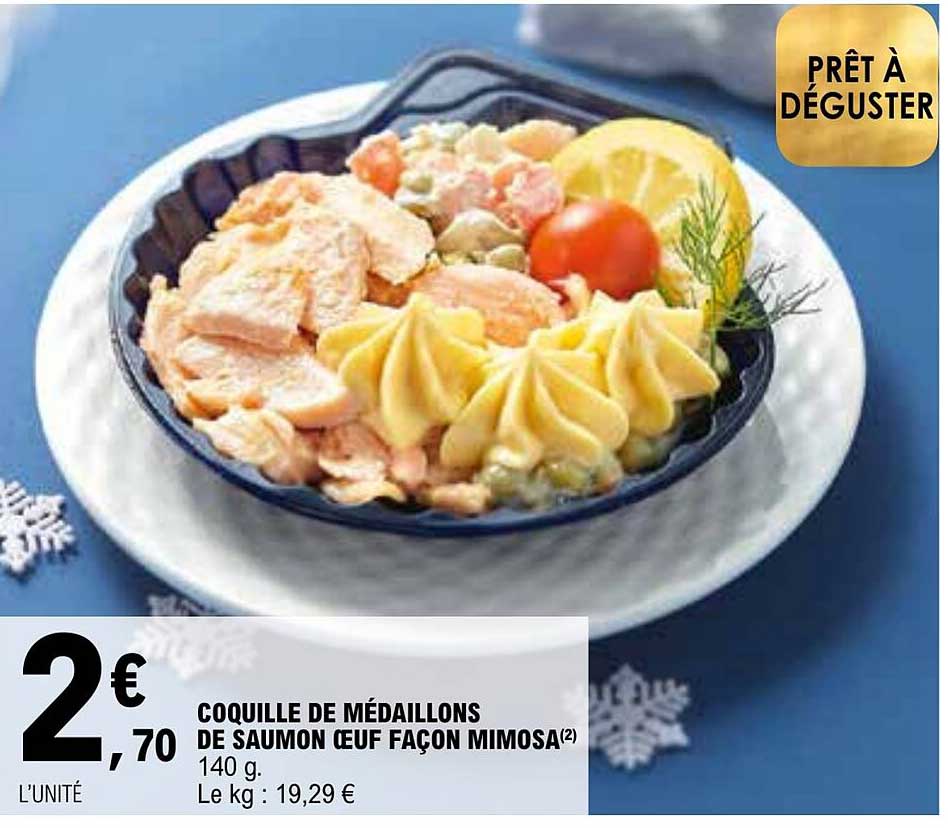 coquille de médaillons de saumon œuf façon mimosa