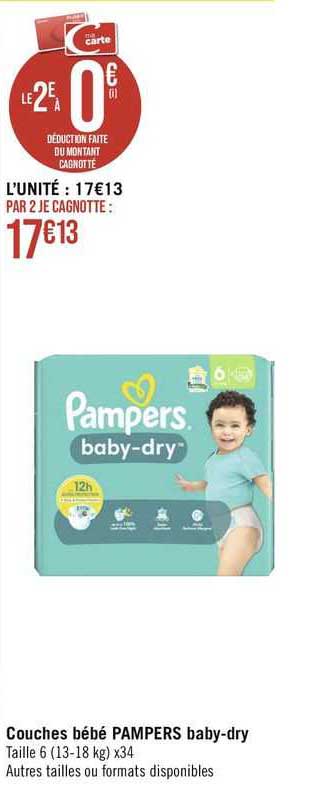 couches bébé pampers baby-dry