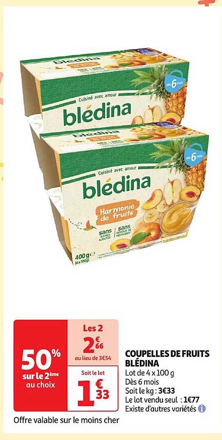 Coupelles De Fruits Blédina