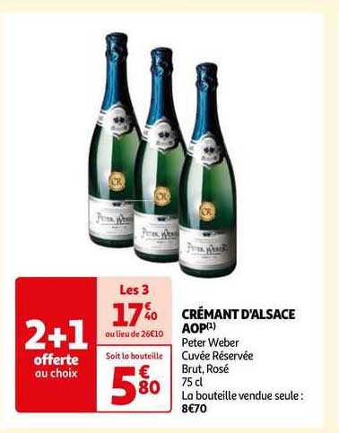 crémant d'alsace aop peter weber cuvée réservée brut, rosé