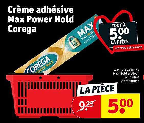 crème adhésive max power hold corega