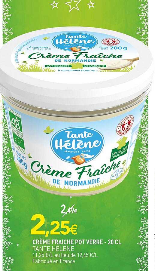 crème fraîche pot verre tante hélène - 20 cl