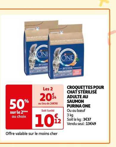 Croquettes Pour Chat Stérilisé Adulte Au Saumon Purina One