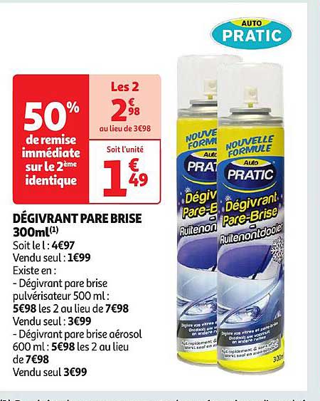 dégivrant pare brise 300ml auto pratic