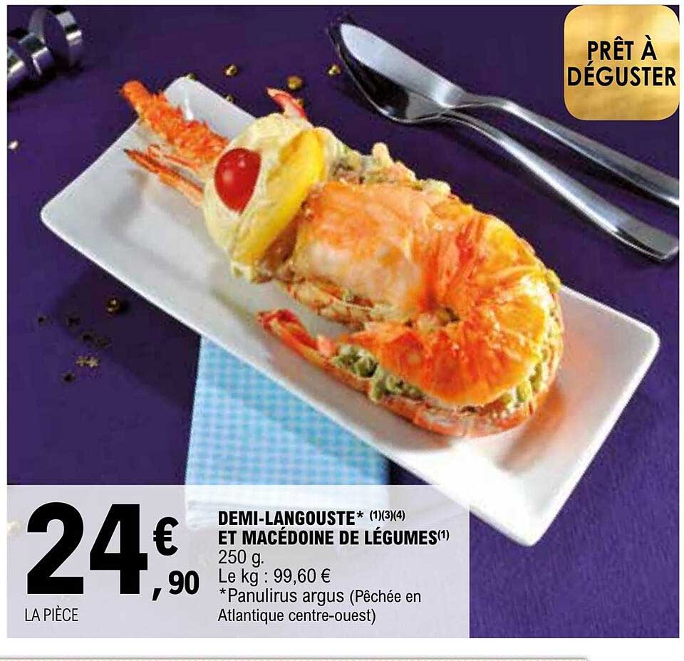 demi-langouste et macédoine de légumes