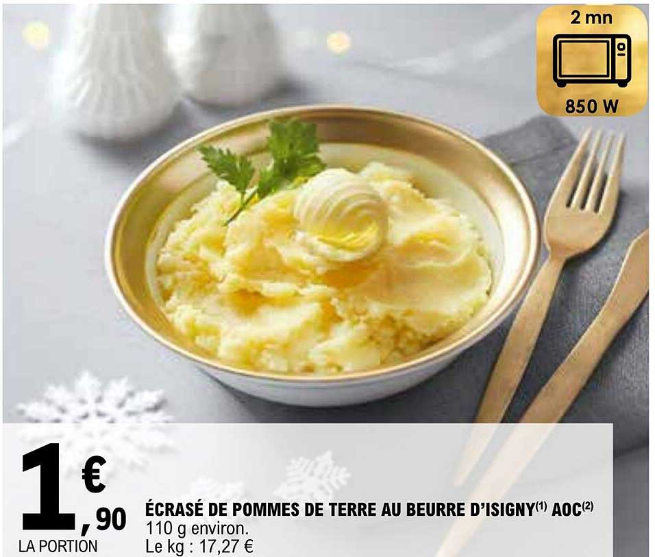 écrasé de pommes de terre au beurre d'isigny aoc