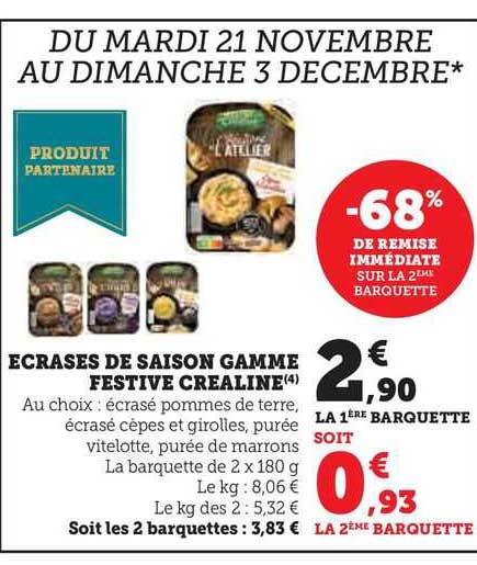écrasés de saison gamme festive créaline