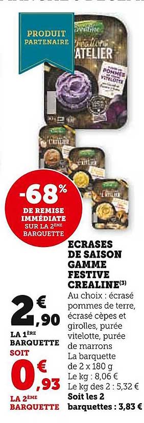 écrasés de saison gamme festive créaline