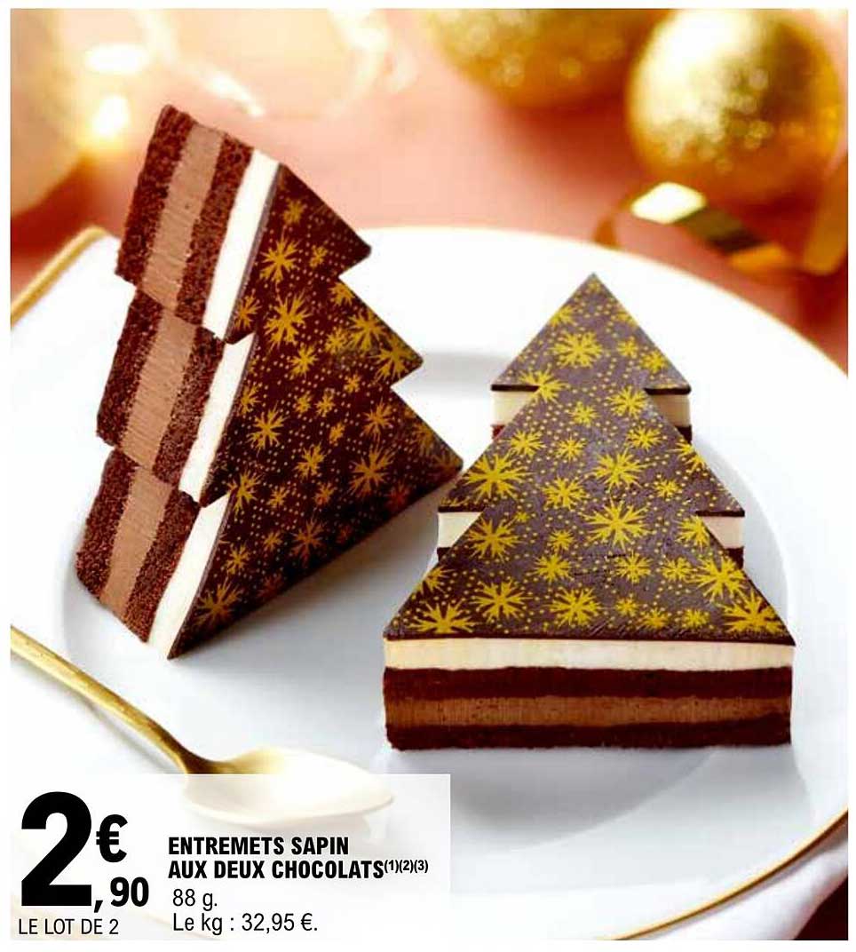 entremets sapin aux deux chocolats