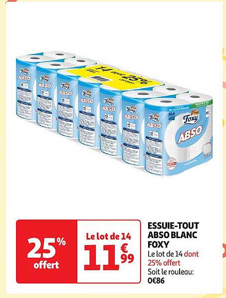 essuie-tout abso blanc foxy