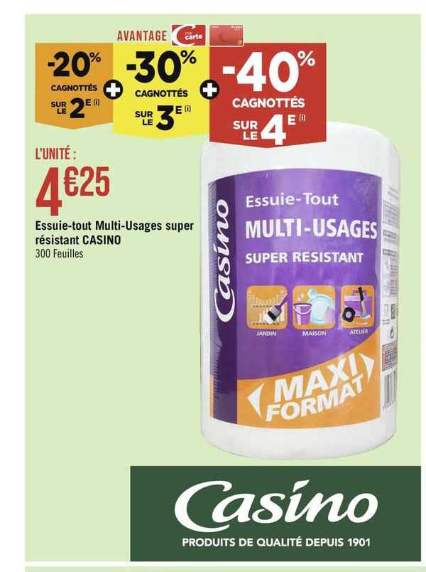 essuie-tout multi-usages super résistant casino