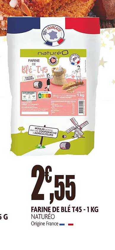 farine de blé t45 naturéo - 1 kg