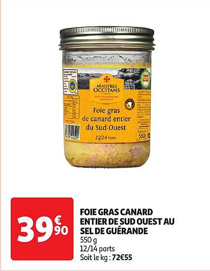 foie gras canard entier de sud ouest au sel de guérande