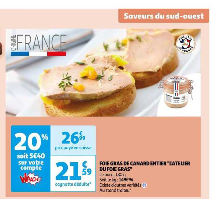 foie gras de canard entier "l'atelier du foie gras"