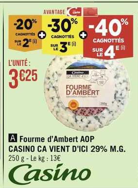 fourme d'ambert aop casino ça vient d'ici 29% m.g.