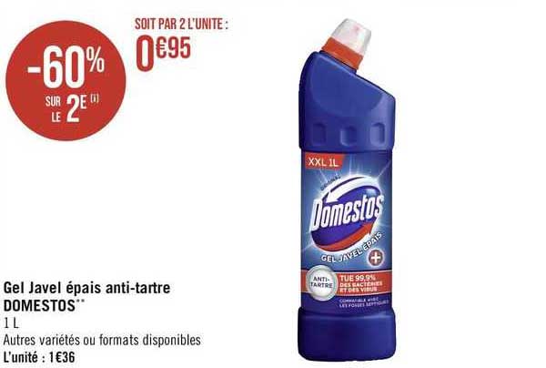 Gel Javel épais Anti-tartre Domestos