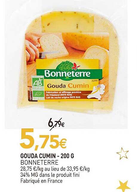 Gouda Cumin Bonneterre - 200 G