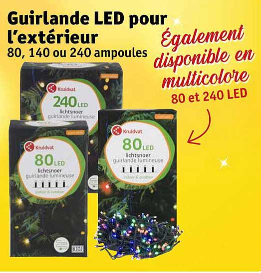 guirlande led pour l'extérieur - 80, 140 ou 240 ampoules