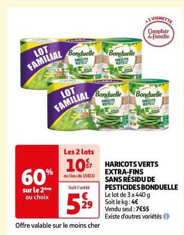haricots verts extra-fins sans résidu de pesticides bonduelle