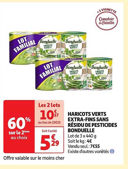 haricots verts extra-fins sans résidu de pesticides bonduelle