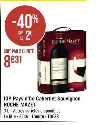 igp pays d'oc cabernet sauvignon roche mazet