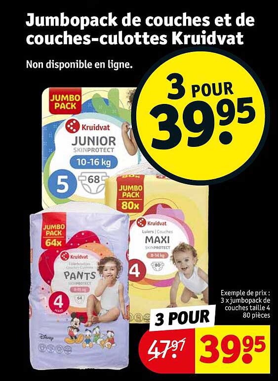 jumbopack de couches et de couches-culottes kruidvat