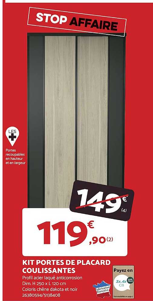 Kit Portes De Placard Coulissantes