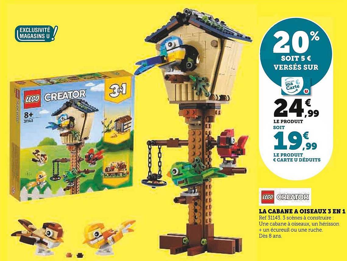 la cabane à oiseaux 3 en 1 lego creator