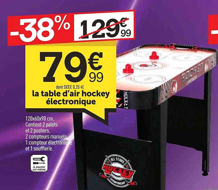 la table d'air hockey électronique