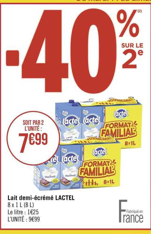 lait demi-écrémé lactel