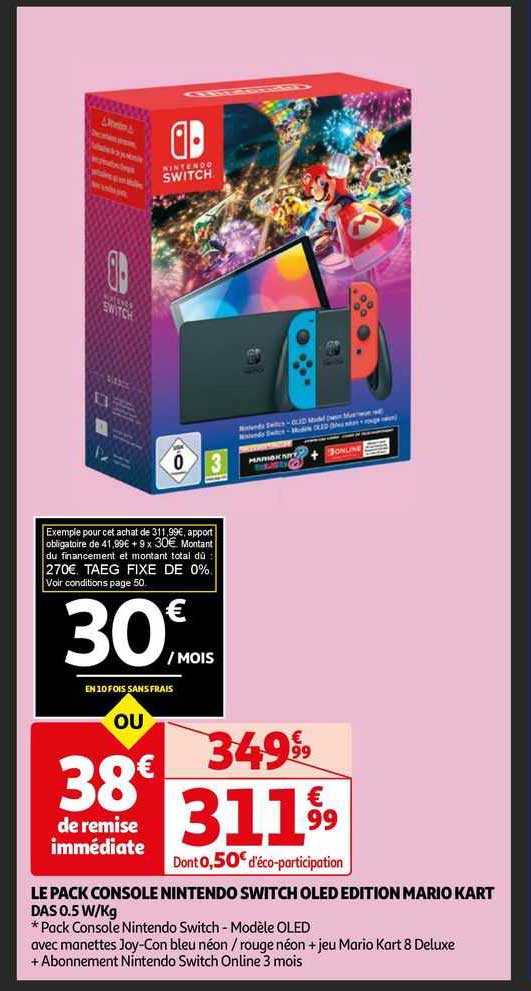 le pack console nintendo switch oled édition mario kart