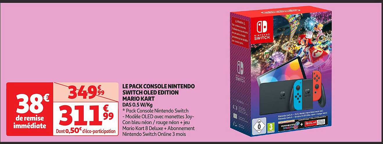 le pack console nintendo switch oled édition mario kart