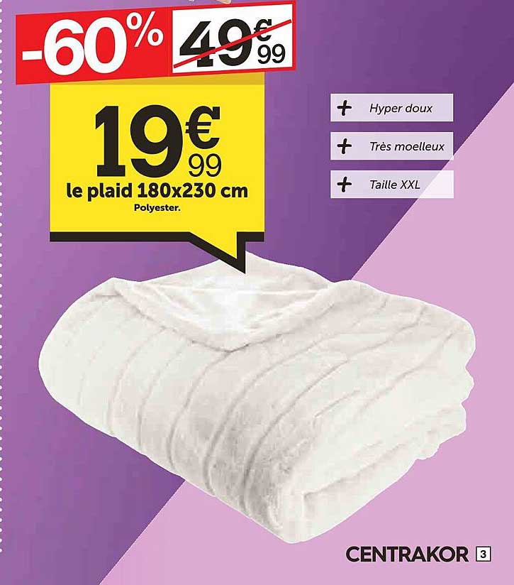 le plaid 180 x 230 cm centrakor