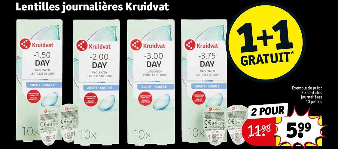 lentilles journalières kruidvat
