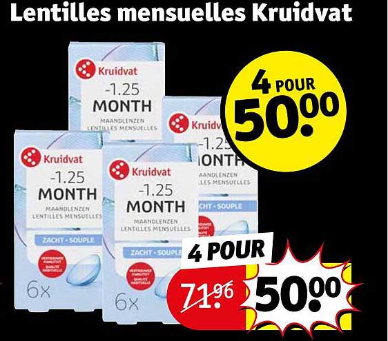 lentilles mensuelles kruidvat