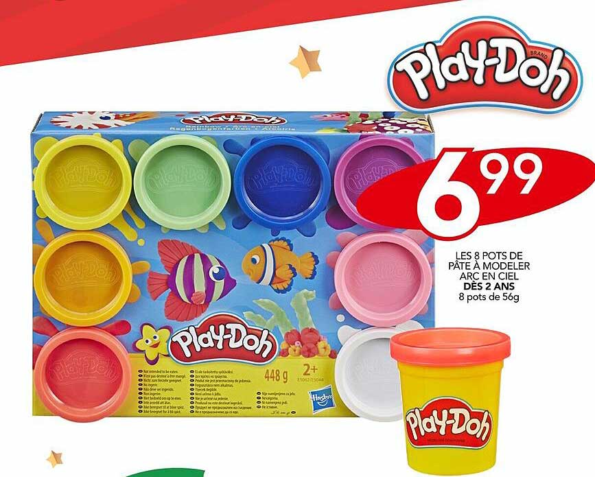 les 8 pots de pâte à modeler arc en ciel play-doh