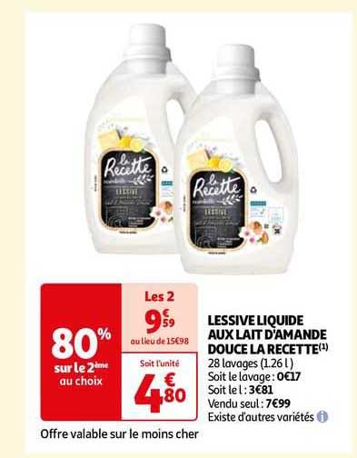 lessive liquide aux lait d'amande douce la recette