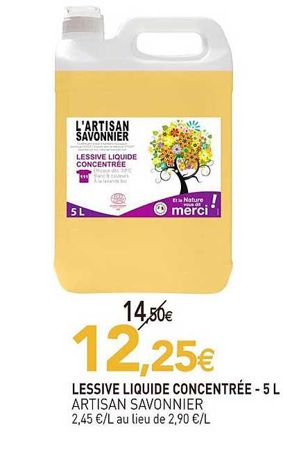 lessive liquide concentrée artisan savonnier - 5 l
