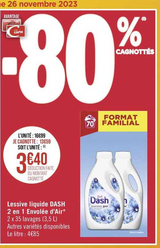 lessive liquide dash 2 en 1 envolée d'air
