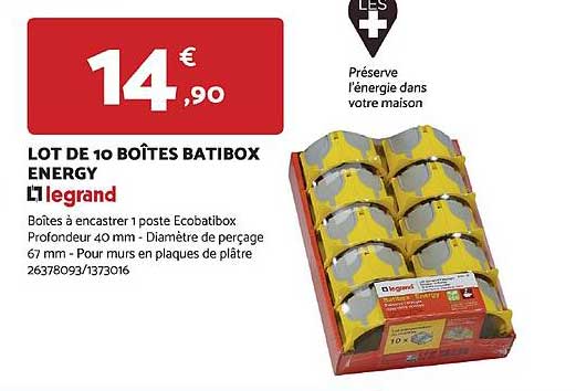 lot de 10 boîtes batibox energy legrand